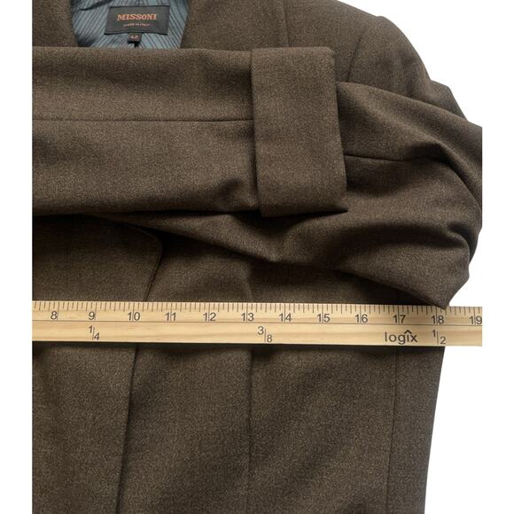 Missoni Loro Piana Wool Blazer Womens 42 US 6 Brown Italy Luxury Button Jacket - Picture 9 of 14